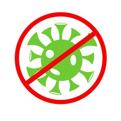 Coronavirus prohibition icon on white background. Vector graphics.