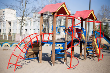 Children's playground in the yard in Kiev in Ukraine