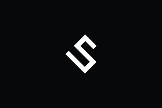 Minimal elegant monogram art logo. Outstanding professional trendy awesome artistic S SU US initial based Alphabet icon logo. Premium Business logo in White color on black background