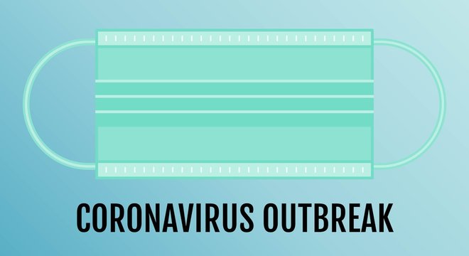 coronavirus pandemic covid-19 gradient face mask or protection mask and virus or bacteria vector illustration in flat style,