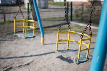 Children's playground in the yard in Kiev in Ukraine