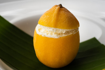 lemon ice cream with lemon zest