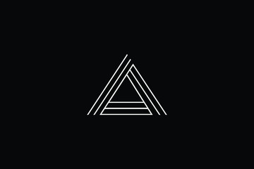 Minimal elegant monogram art logo. Outstanding professional trendy awesome artistic A AA AAA initial based Alphabet icon logo. Premium Business logo in White color on black background