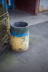 Naklejka premium Simple trash can on the street in Kiev