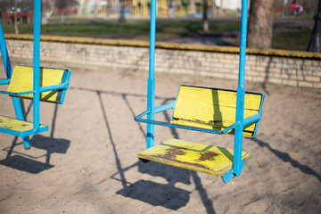 Children's playground in the yard in Kiev in Ukraine