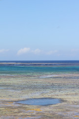 An 80km stretch of brilliant white beaches and secluded bays along the southern shores of Viti Levu, the Coral Coast is a beachcomber’s paradise. Low tide scene of Coral Coast.