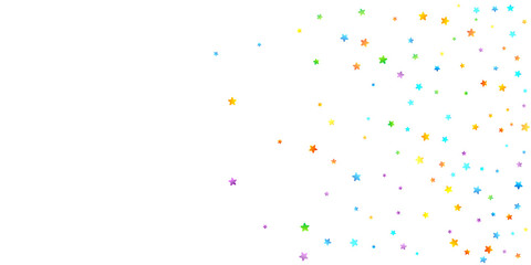 Rainbow Festive Confetti. Carnival Star Falling.