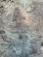 Temple door engraving