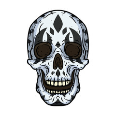 Skull. Clown skull isoleted in white background.