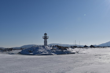 Lighthouse on the Volga river