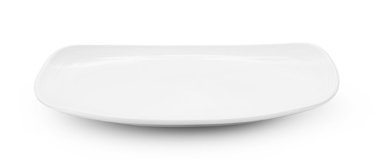 white plate on white background