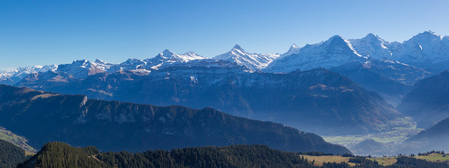 Eiger, Moench and Jungfrau and Augstmatthorn mountains