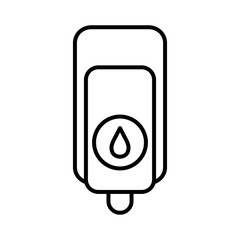 antibacterial soap dispenser , line style icon vector illustration design