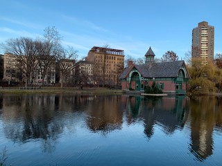 Obraz premium Central Park lake landscape New york