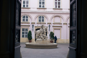 Old European building in the city center in Bratislava