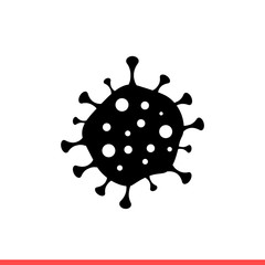 Coronavirus vector icon, bacteria symbol. Simple, flat design for web or mobile app