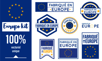 Fabriqué en Europe - Logos - obrazy, fototapety, plakaty