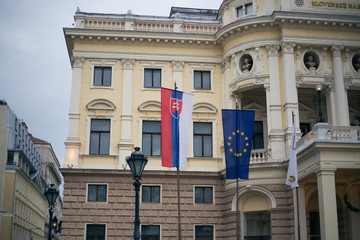 Fototapeta na wymiar Old European building in the city center in Bratislava