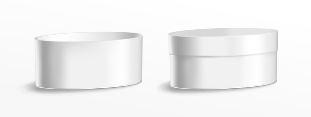 Oval metal can for food, cookies and gifts.