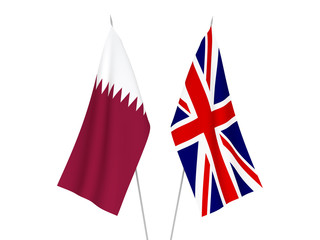 Obraz na płótnie Canvas Great Britain and Qatar flags