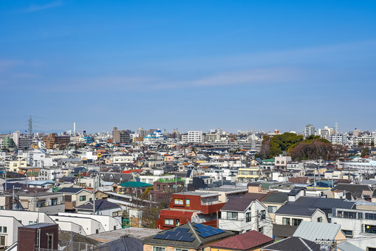 Skyline in Setagaya, Tokyo, Japan