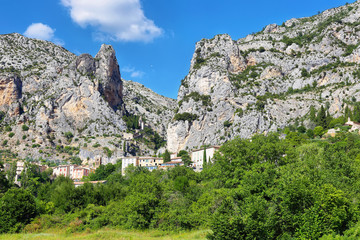 Fototapeta na wymiar View of village Moustiers Sainte Marie, France