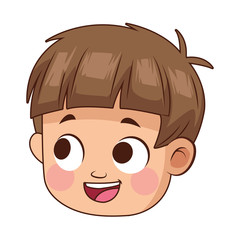 cute little boy head avatar character