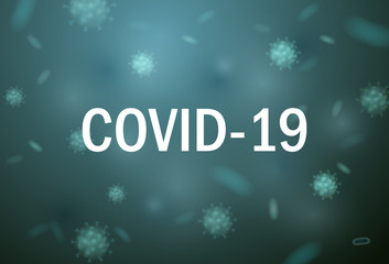 Naklejka na ściany i meble Abstract coronavirus illustration with blue virus cells