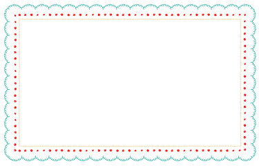 Fototapeta premium レトロな配色の刺繍糸フレーム 透過背景