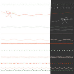ステッチのようなラインのセット_白背景と黒背景用
