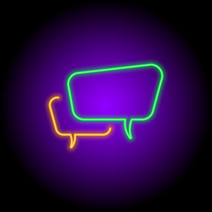vector neon flat design icon of message dialog symbol illustration