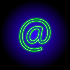 vector neon flat design icon of colorful e-mail symbol illustration