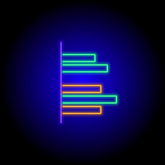 vector neon flat design icon of chart and graph line symbol illustration
