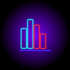 vector neon flat design icon of chart and graph line symbol illustration