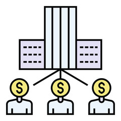 Merger and Acquisition screening Investors concept, Right Merchant Acquirer on white background, M&A Symbols on white background