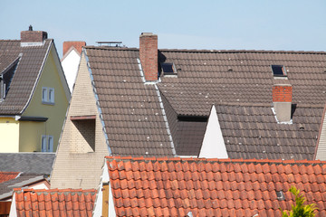 Wohnhäuser, Einfamilienhäuser, Wohngebäude, Dächer, Bremen, Deutschland, Europa