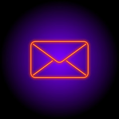 vector neon flat design icon of post mail communication symbol