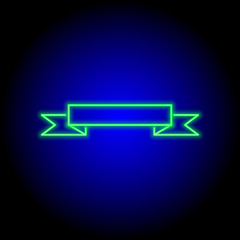 vector neon flat design icon of colorful ribbon banner symbol
