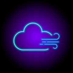 vector neon flat design icon of weather season symbol like cloud and wind illustration