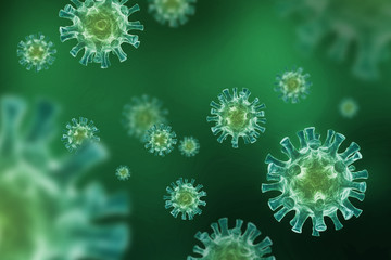 Coronavirus COVID-19 - Arrière-plan de virus flottant - Virologie et Microbiologie 3D