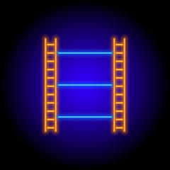 vector neon flat design icon of cinema tape symbol