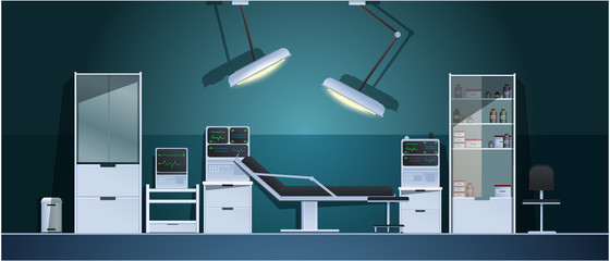 Doctor's office in the hospital. Vector.