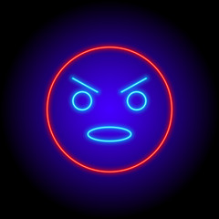 Fototapeta premium vector neon flat design icon of face emoji character smile symbol