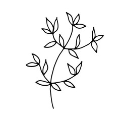 spring bush with foliage doodle