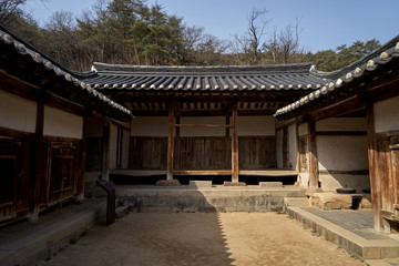 Fototapeta premium Dosanseowon Confucian Academy in Andong-si, South Korea. Dosanseowon is a school of Joseon Dynasty.