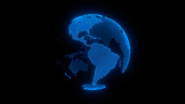 digital earth rotation logo title