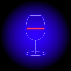 vector neon flat icon of classic vine glass