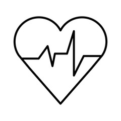 heart rate pulse, line style icon vector illustration design