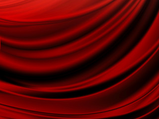 サテンのドレープ生地#赤