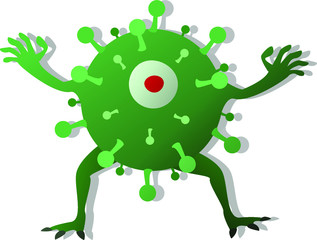 covid19. Virus danger icon. Stop virus outbreak. Pandemic infection. Vector illustration. Covid19 symbol